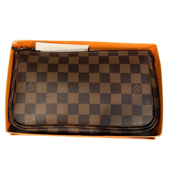 🆕 Louis Vuitton Style Damier Ebene Canvas Pochette Accessories 🆕 - Picture 2 of 14